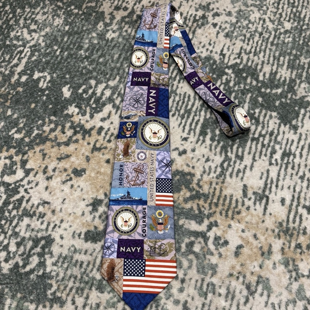 Eagles Wings US Navy Vintage Necktie 100% Silk
